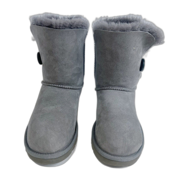 UGG Bailey Button II Short Boot Grey Shearling Boot Women's Size 8 - Picture 6 of 7